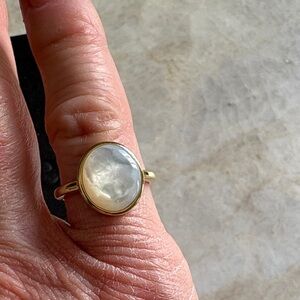 Quince mother of pearl vermeil ring 6.5